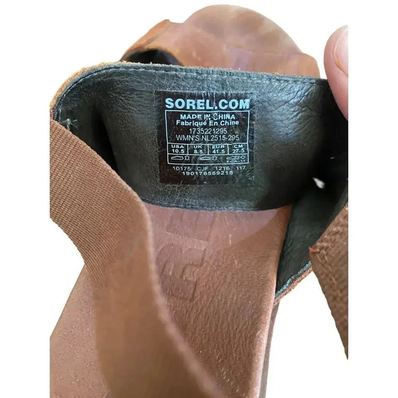 Sorel Torpeda Women’s Rustic Brown Open Toe Slingback Sandals Size 10.5 - Picture 5 of 5